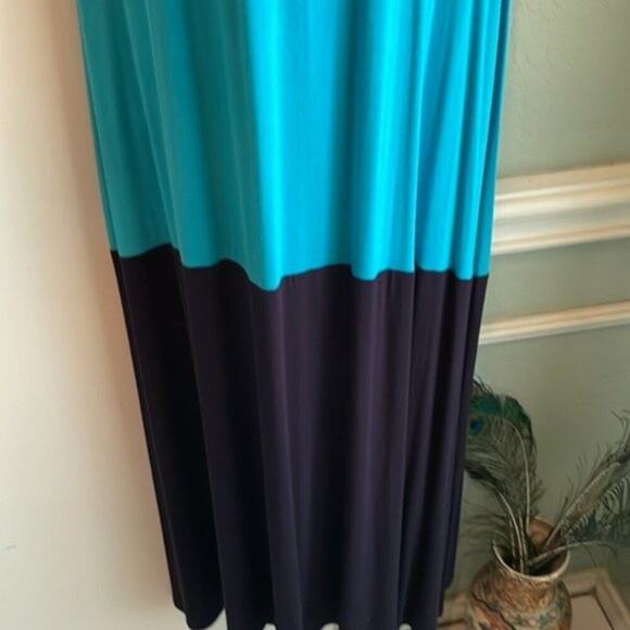 Calvin Klein Striped Stretch Jersey Knit Maxi Dress Multi colored size 10 - Picture 7 of 8